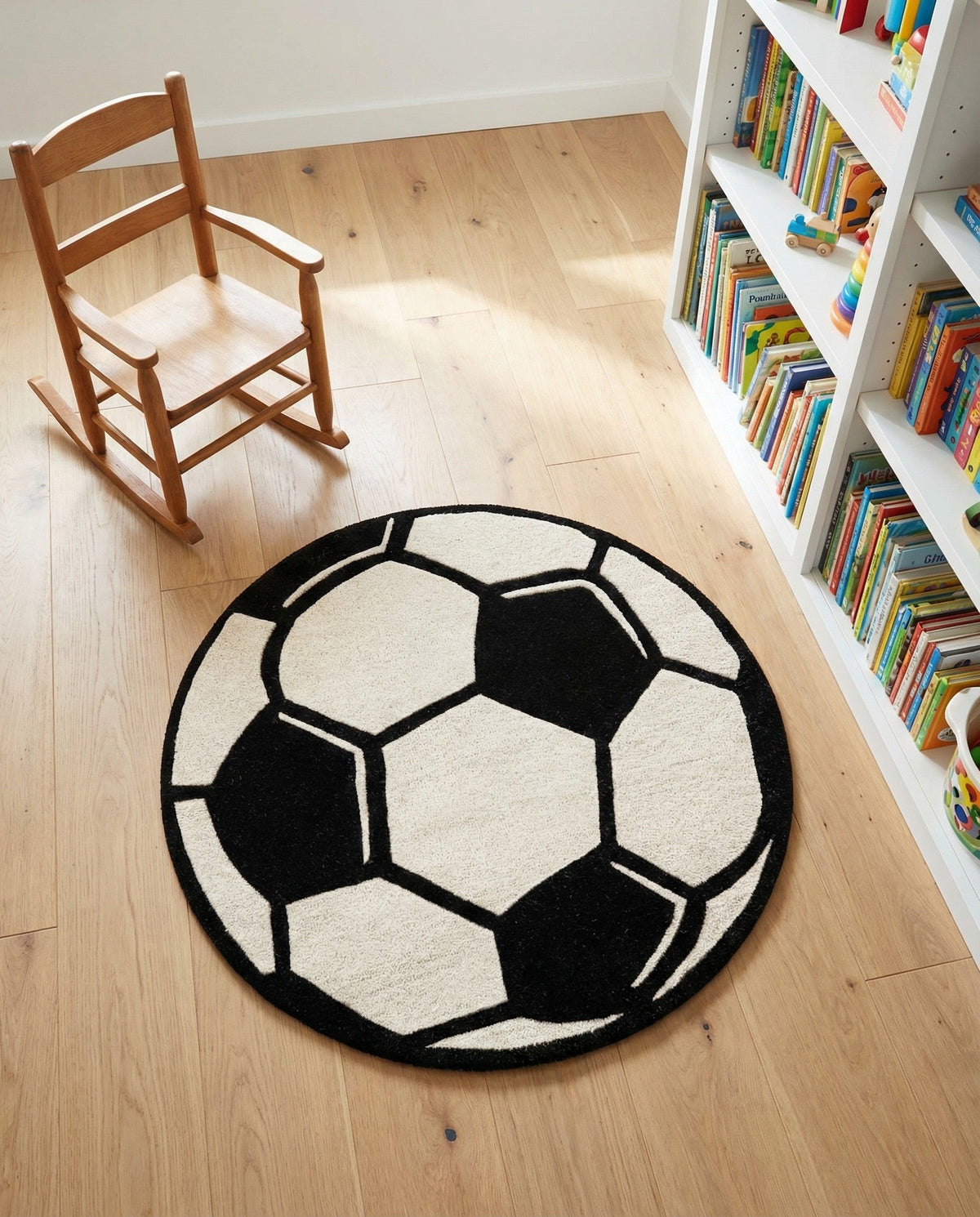 Whimsy Wonders Wool Collection Area Rug -  Volcano Round Black and White  lifestyle 10
