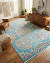 Arcadia Rugs Collection Area Rug -  Atlantis (Blue) Rectangle Blue  lifestyle 17