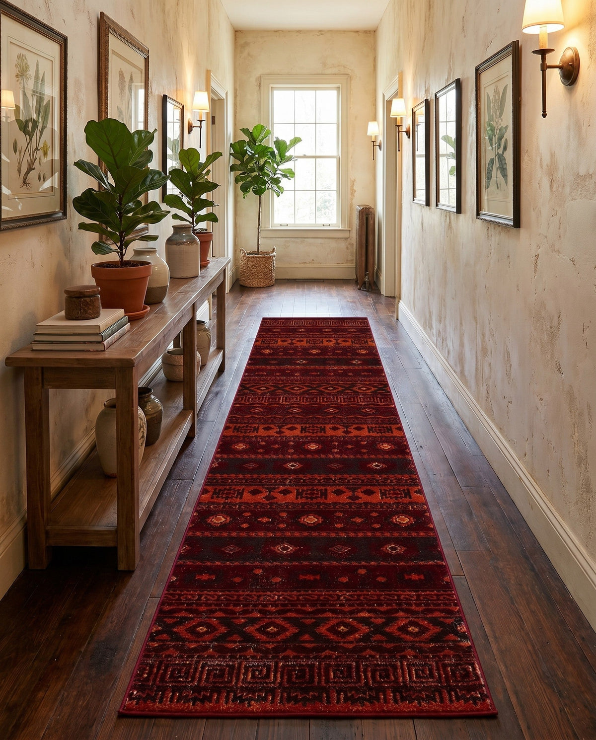 Geneva Terrace Collection Area Rug - Montreux Runner Rust Red  lifestyle 179