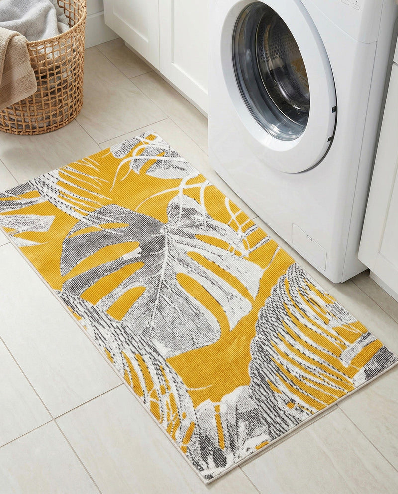Meadow Breeze Collection Area Rug -  Clover Rectangle Yellow  lifestyle 45