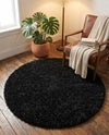 Eternal Plush Oasis Collection Area Rug -  Tranquility (Onyx Black) Round Onyx Black  lifestyle 55