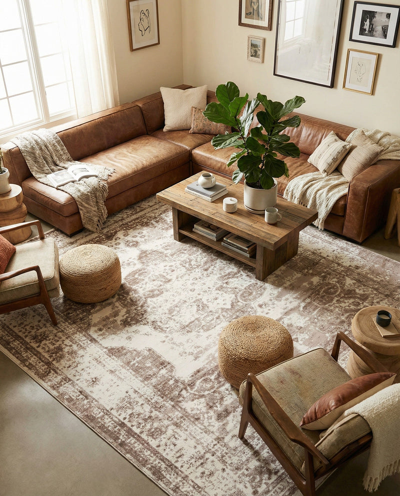 Riviera Elegance Collection Area Rug -  Menton (Beige) Rectangle Beige  lifestyle 41