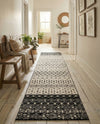 Mediterranean Lattice Collection Area Rug -  Casablanca (Black and White) Runner Black and White  lifestyle 55
