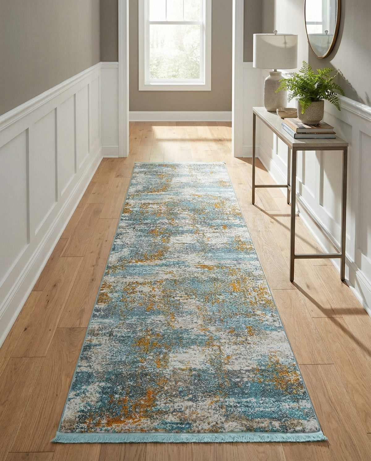 Arcadia Rugs Collection Area Rug -  Nirvana Runner Cream Blue  lifestyle 83