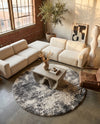 Cozy Haven Shag Collection Area Rug -  Tranquility (Smoke Gray) Round Smoke Gray  lifestyle 63