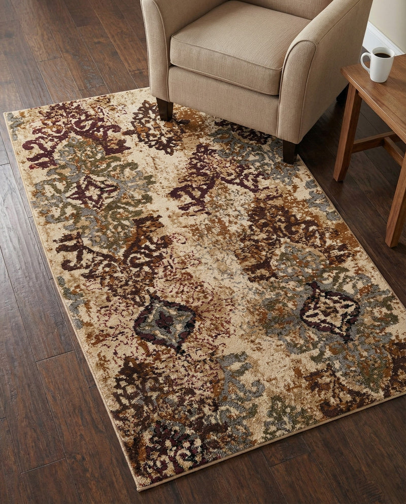 Bistro Lounge Collection Area Rug -  Piccolo Rectangle Beige  lifestyle 32