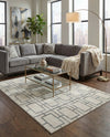 Hollywood Luxe Collection Area Rug -  Beverly (White Silver) Rectangle White Silver  lifestyle 8