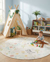 Wonder Tykes Collection Area Rug -  Abstracta Round Ivory  lifestyle 30