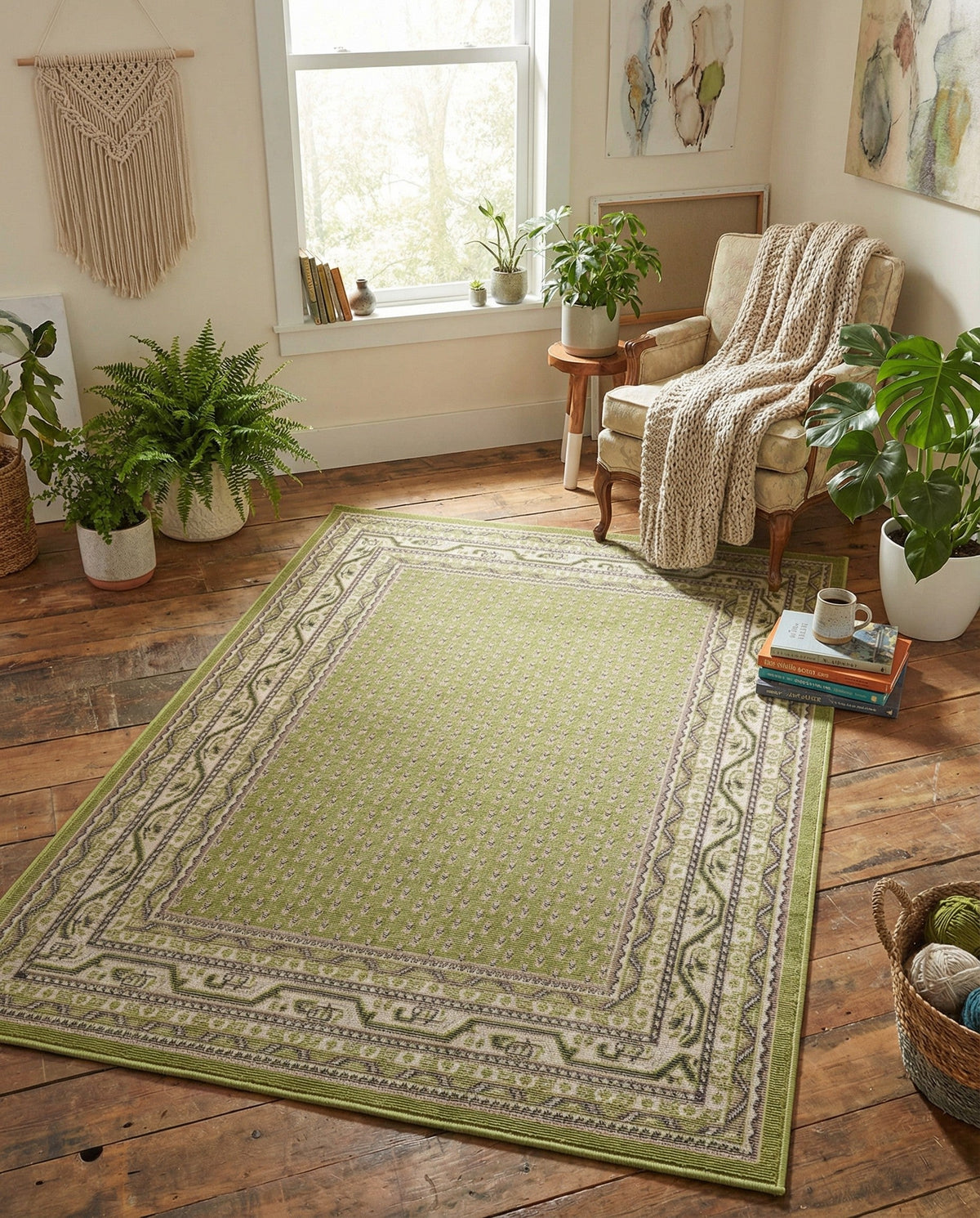 Soho Elegance Collection Area Rug -  Mercer (Green) Rectangle Green  lifestyle 21