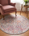 Vintage Memories Collection Area Rug -  Flashback Round Ivory and Pink  lifestyle 35