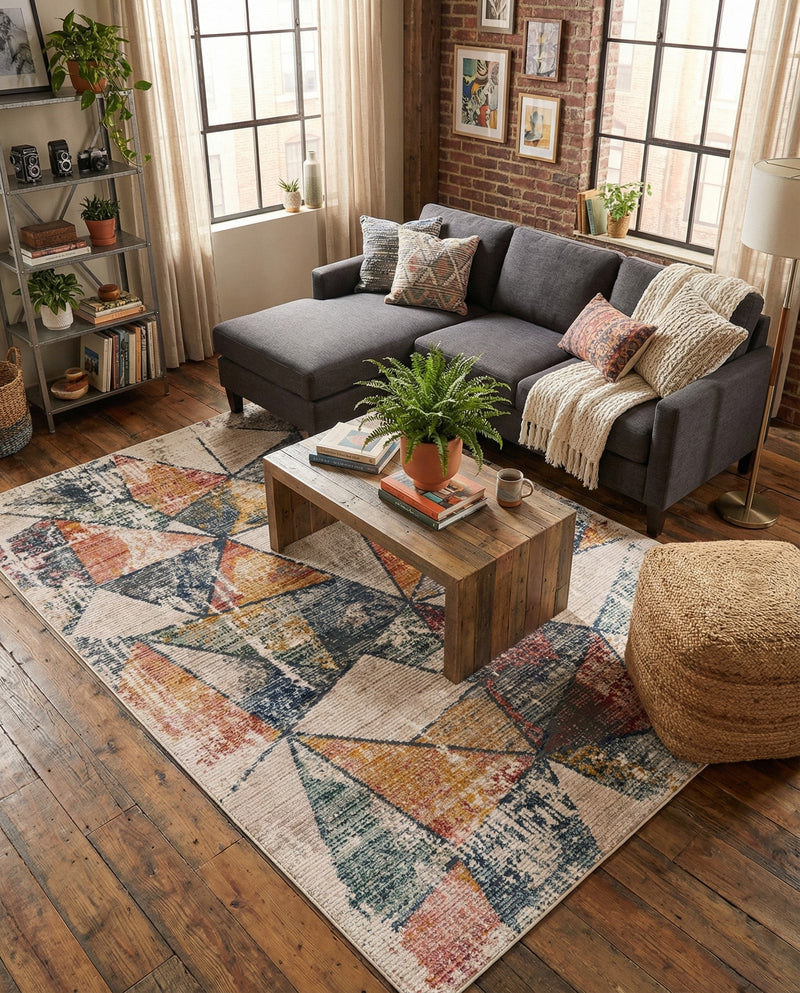 Jewel Oasis Collection Area Rug -  Topaz Rectangle Multi  lifestyle 11