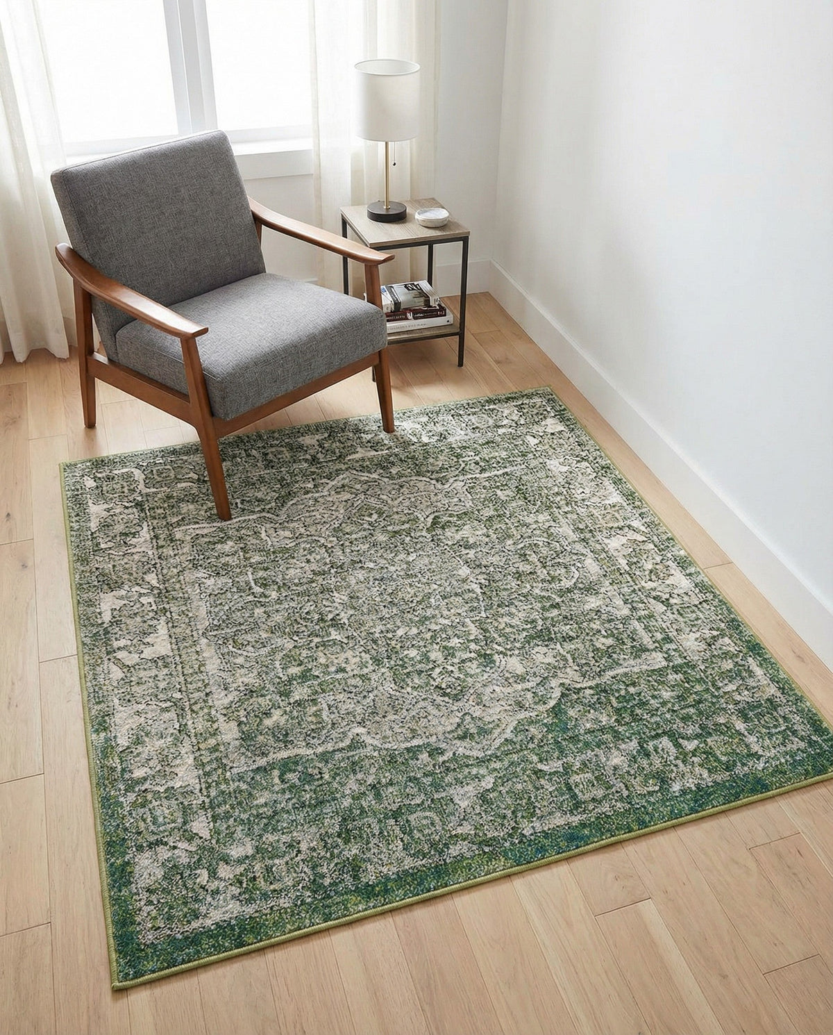 Savannah Soiree Collection Area Rug -  Everglade (Green) Square Green  lifestyle 108