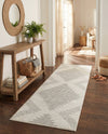 Seychelles Stripes Collection Area Rug - Mahe (Ivory and Gray) Runner Ivory and Gray  lifestyle 30