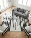 Urban Terrace Collection Area Rug -  Riverside Square Black and White  lifestyle 53