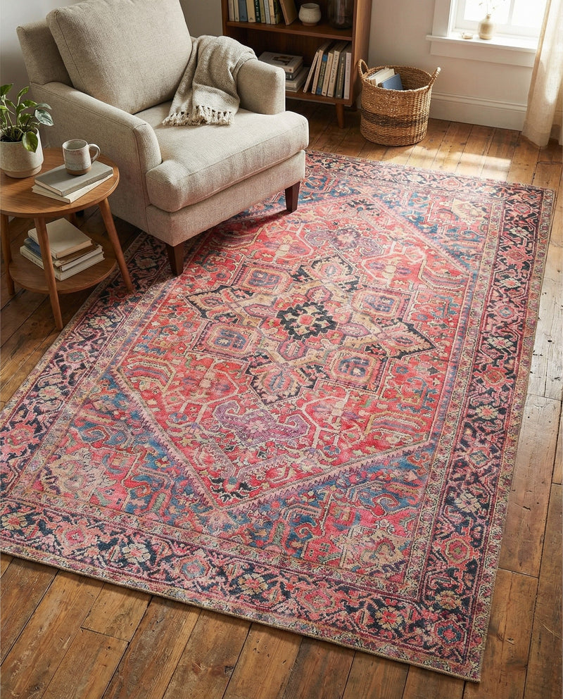 Heritage Elegance Collection Area Rug -  Alhambra Rectangle Red  lifestyle 13