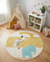 Wonder Tykes Collection Area Rug -  Wonderland Round Ivory  lifestyle 45