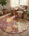 Seville Elegance Collection Area Rug - Cordoba Round Rust Red  lifestyle 77