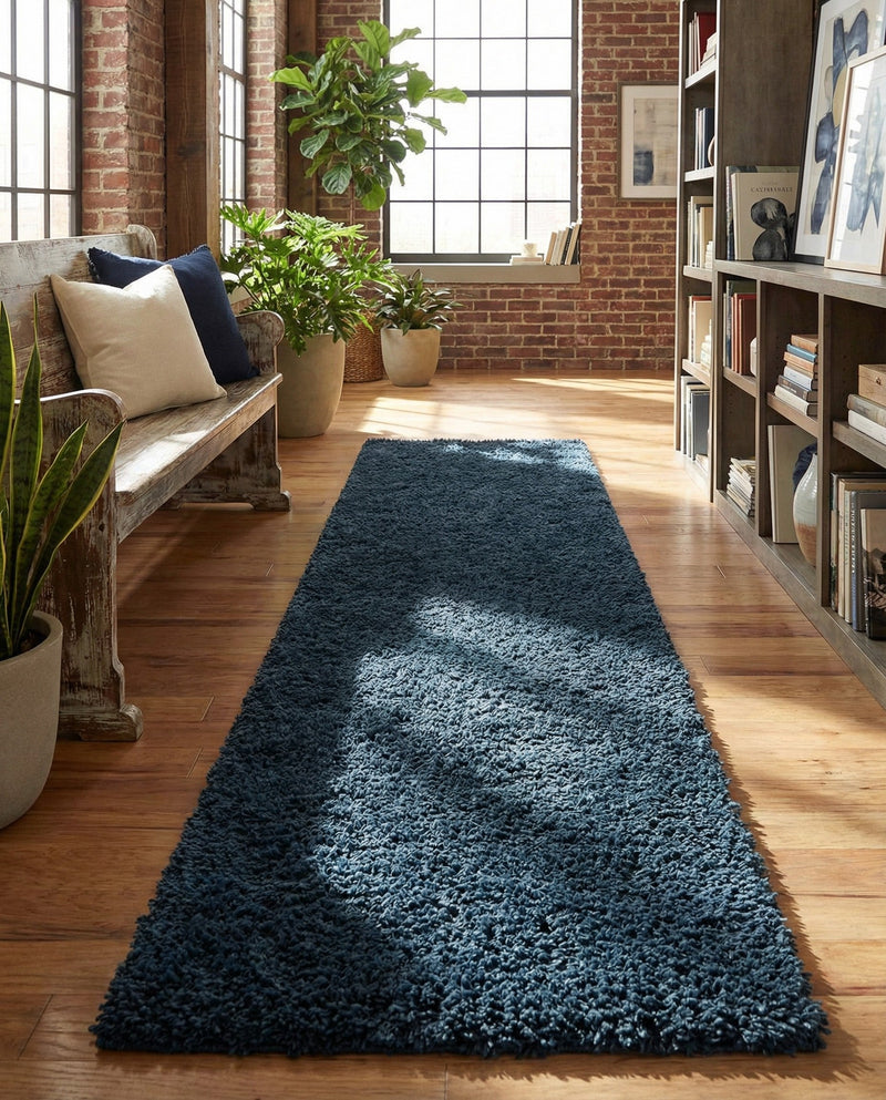 Eternal Plush Oasis Collection Area Rug -  Tranquility (Cobalt) Runner Cobalt  lifestyle 67