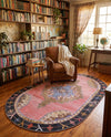 Heritage Elegance Collection Area Rug -  Winterthur (Pink) Oval Pink  lifestyle 34
