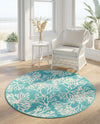Seaside Haven Rugs Collection Area Rug -  Seaside Round Teal  lifestyle 54