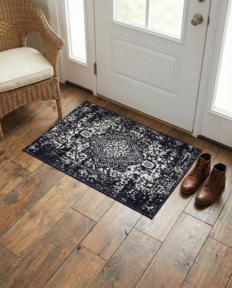 Georgetown Rugs Collection Area Rug - Dupont (Navy Blue) Rectangle Navy Blue  lifestyle 26
