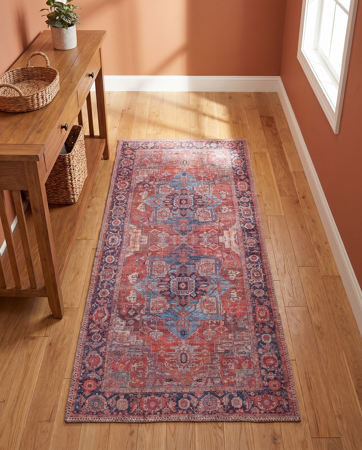 Zahara Oasis Collection Area Rug -  Essaouira Runner Rust Red  lifestyle 87