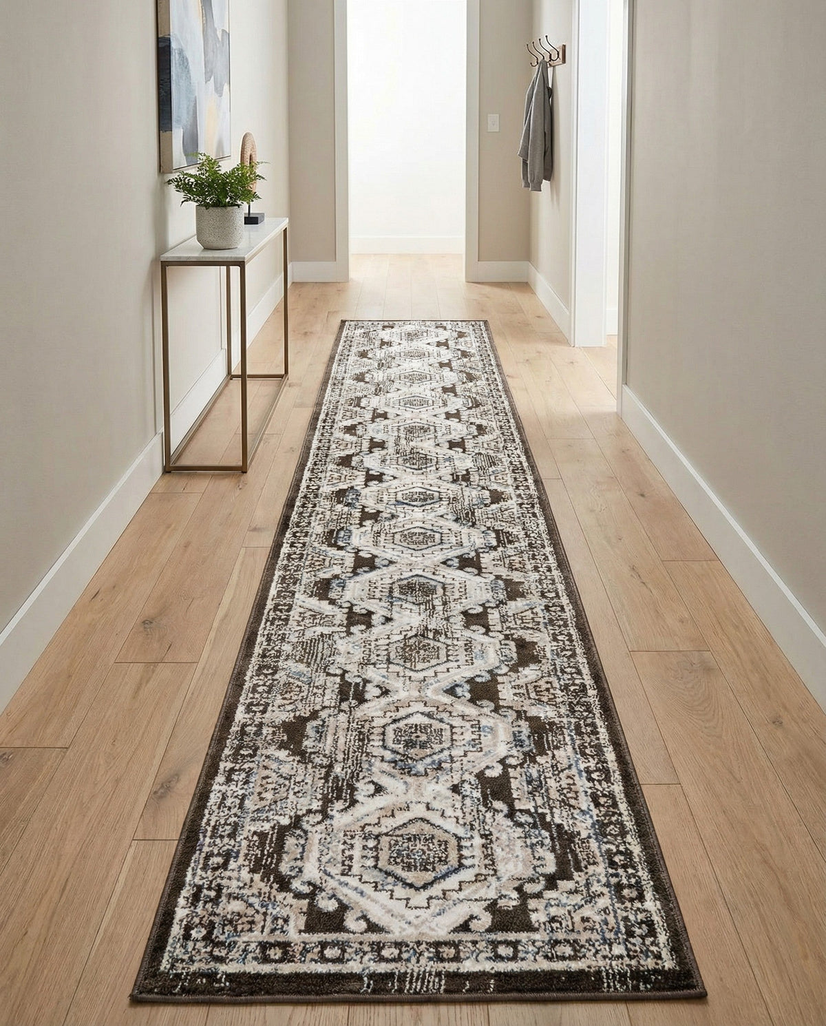 Savannah Elegance Collection Area Rug -  Tybee (Gray) Runner Gray  lifestyle 91