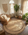 Woven Seaside Jute Collection Area Rug - Seaside Round Natural  lifestyle 21