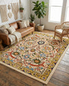 Tabriz Tapestry Collection Area Rug - Sahand (Cream) Rectangle Cream  lifestyle 23
