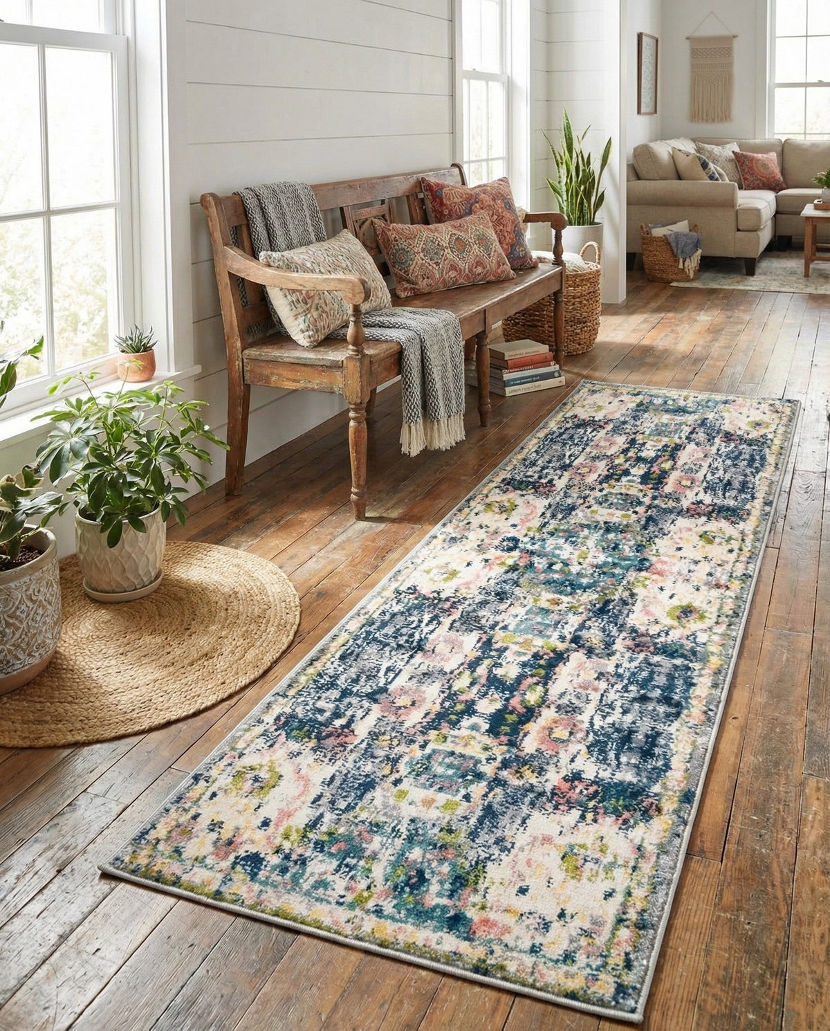 Savannah Elegance Collection Area Rug -  Azalea Runner Ivory  lifestyle 116