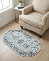 Riviera Elegance Collection Area Rug - Antibes (Light Blue) Oval Light Blue  lifestyle 46