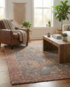 Savannah Threads Collection Area Rug -  Patagonian Rectangle Antique Blue  lifestyle 11