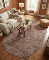 Sahara Essence Collection Area Rug - Oasis (Brown) Oval Brown  lifestyle 50