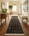 Samarkand Elegance Collection Area Rug -  Margilan (Dark Green) Runner Dark Green  lifestyle 65