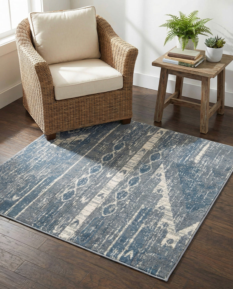 Cascade Range Collection Area Rug - Hood (Blue Gray) Square Blue Gray  lifestyle 63