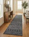 Marrakesh Lattice Collection Area Rug - Casablanca (Charcoal Gray) Runner Charcoal Gray  lifestyle 70