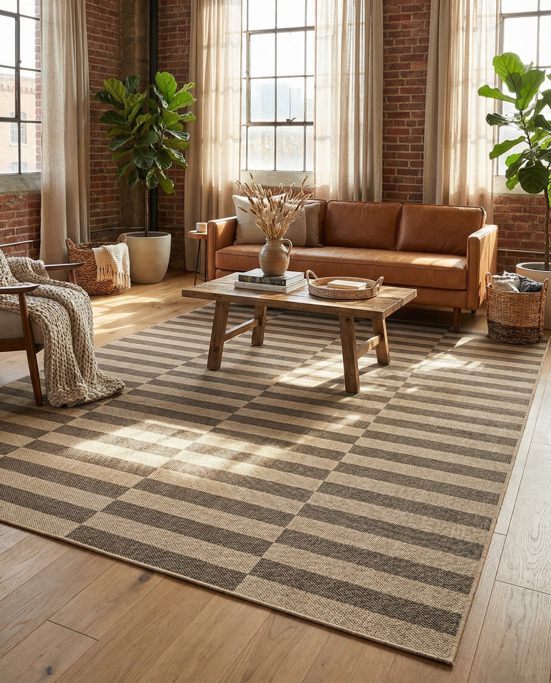 Sahara Sands Collection Area Rug -  Akhetaten Rectangle Natural and Brown  lifestyle 19