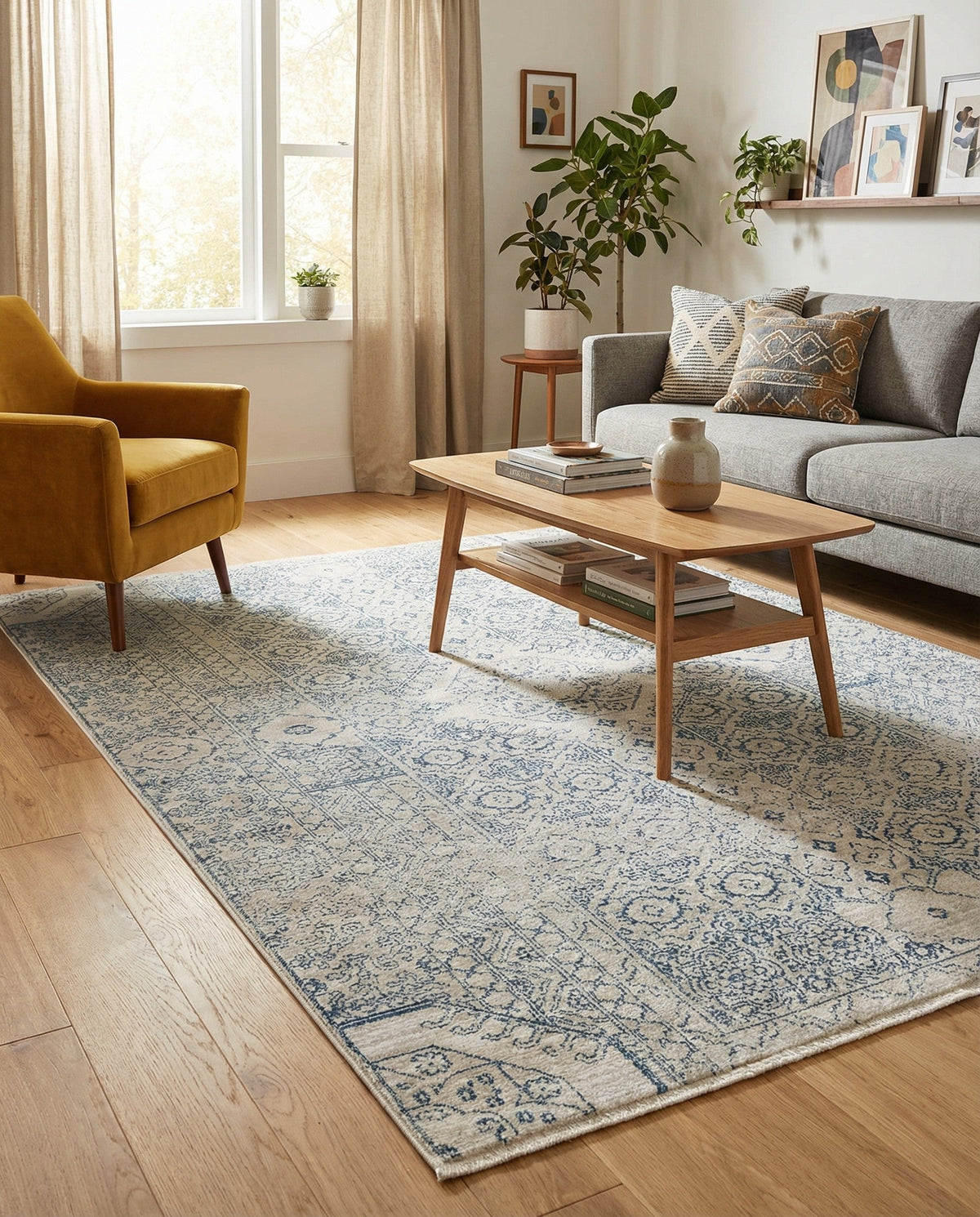 Coastal Haven Collection Area Rug -  Shoreline Rectangle Gray  lifestyle 6