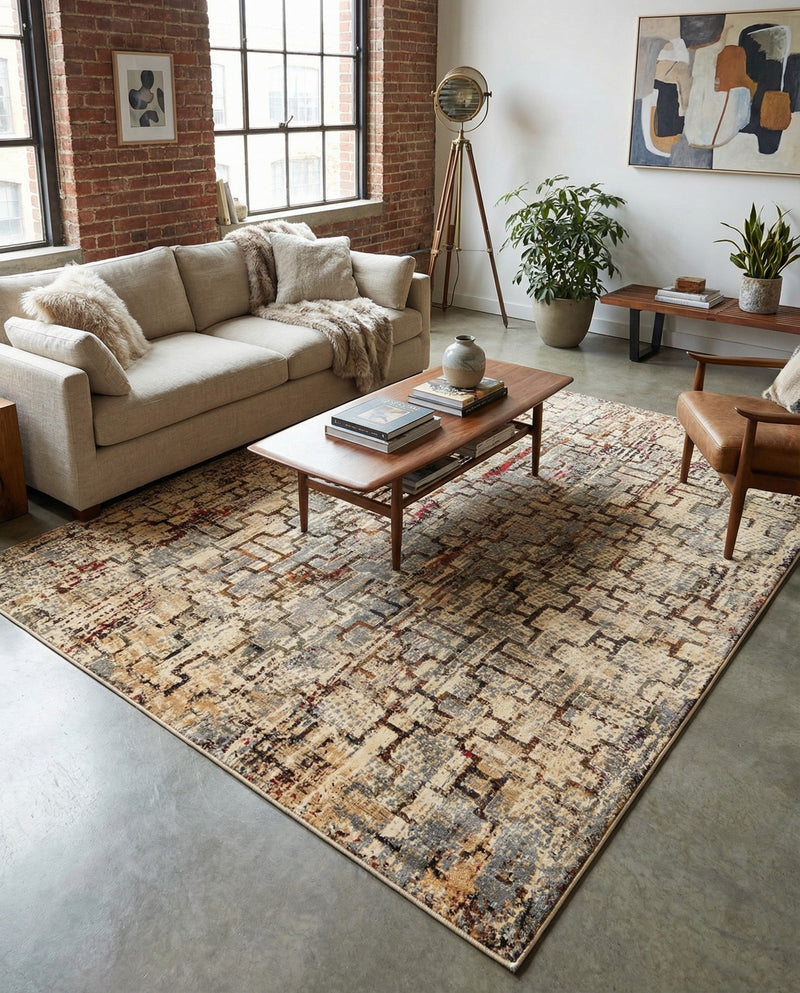 Neptune Elegance Collection Area Rug -  Proteus Rectangle Beige Cream  lifestyle 10