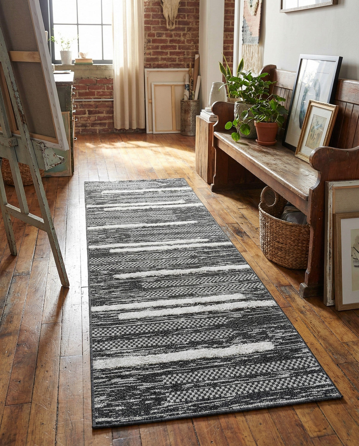 Cathedral Elegance Collection Area Rug - Chapel Runner Black  lifestyle 164