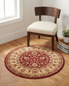 Jaipur Elegance Collection Area Rug -  Nahargarh (Red) Round Red  lifestyle 39