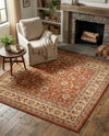 Jaipur Elegance Collection Area Rug -  Nahargarh (Brick Red Light Rose) Square Brick Red Light Rose  lifestyle 56