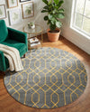 Hollywood Luxe Collection Area Rug - Sunset (Gray Gold) Round Gray Gold  lifestyle 50