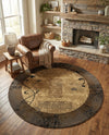 Bistro Lounge Collection Area Rug -  Affogato Round Beige  lifestyle 51