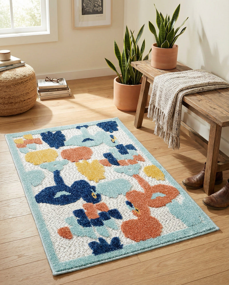 Caribbean Terrace Collection Area Rug -  StLucia Rectangle White  lifestyle 12