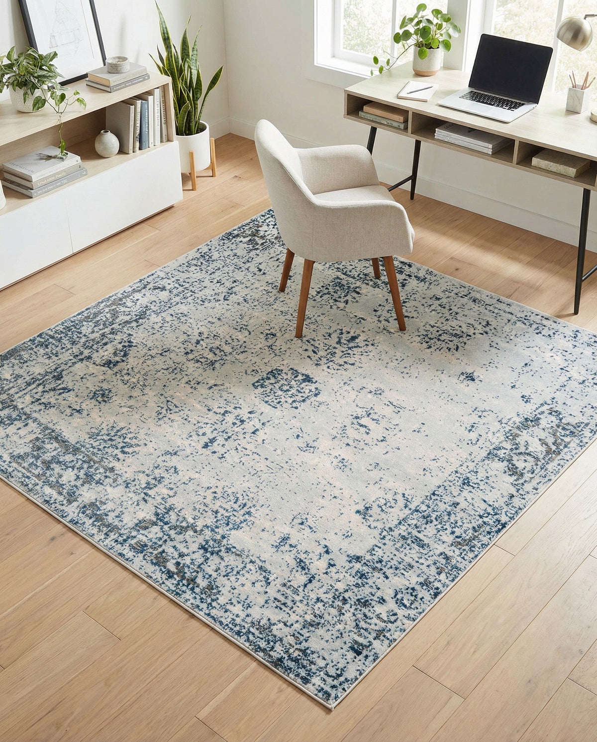 Riviera Elegance Collection Area Rug - Antibes (Light Blue) Square Light Blue  lifestyle 129