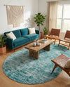 Sahara Essence Collection Area Rug - Oasis (Teal) Oval Teal  lifestyle 78