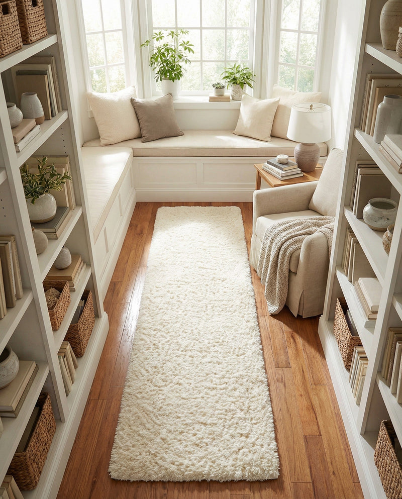 Eternal Plush Oasis Collection Area Rug -  Tranquility (Pearl) Runner Pearl  lifestyle 65