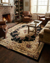 Versailles Elegance Collection Area Rug -  Vincennes Rectangle Black  lifestyle 48