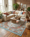 Caribbean Breeze Collection Area Rug -  Floriana Rectangle Light Blue  lifestyle 10